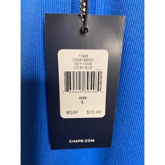 Chaps Men's 1/4 Zip Blue Long Sleeve Top NWTs - Picture 5 of 5